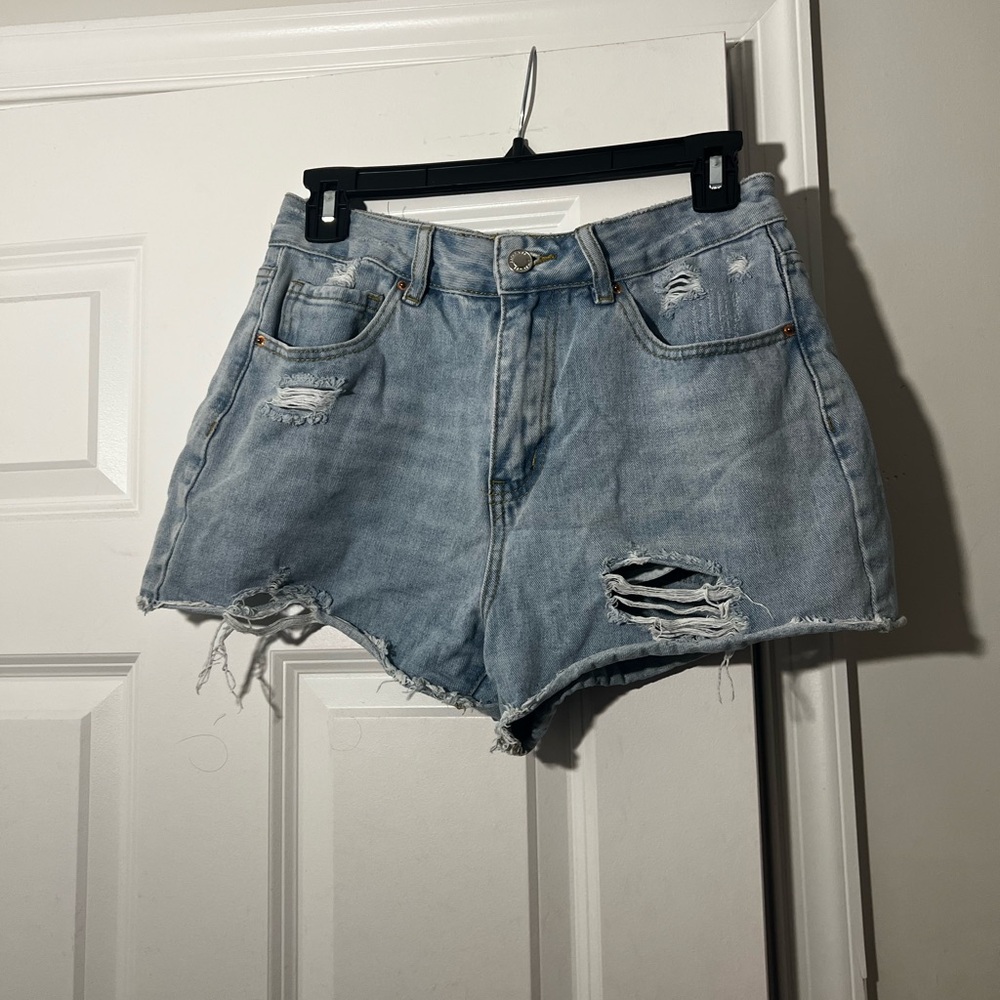 Angel Kiss Light Blue Distressed Jean Shorts